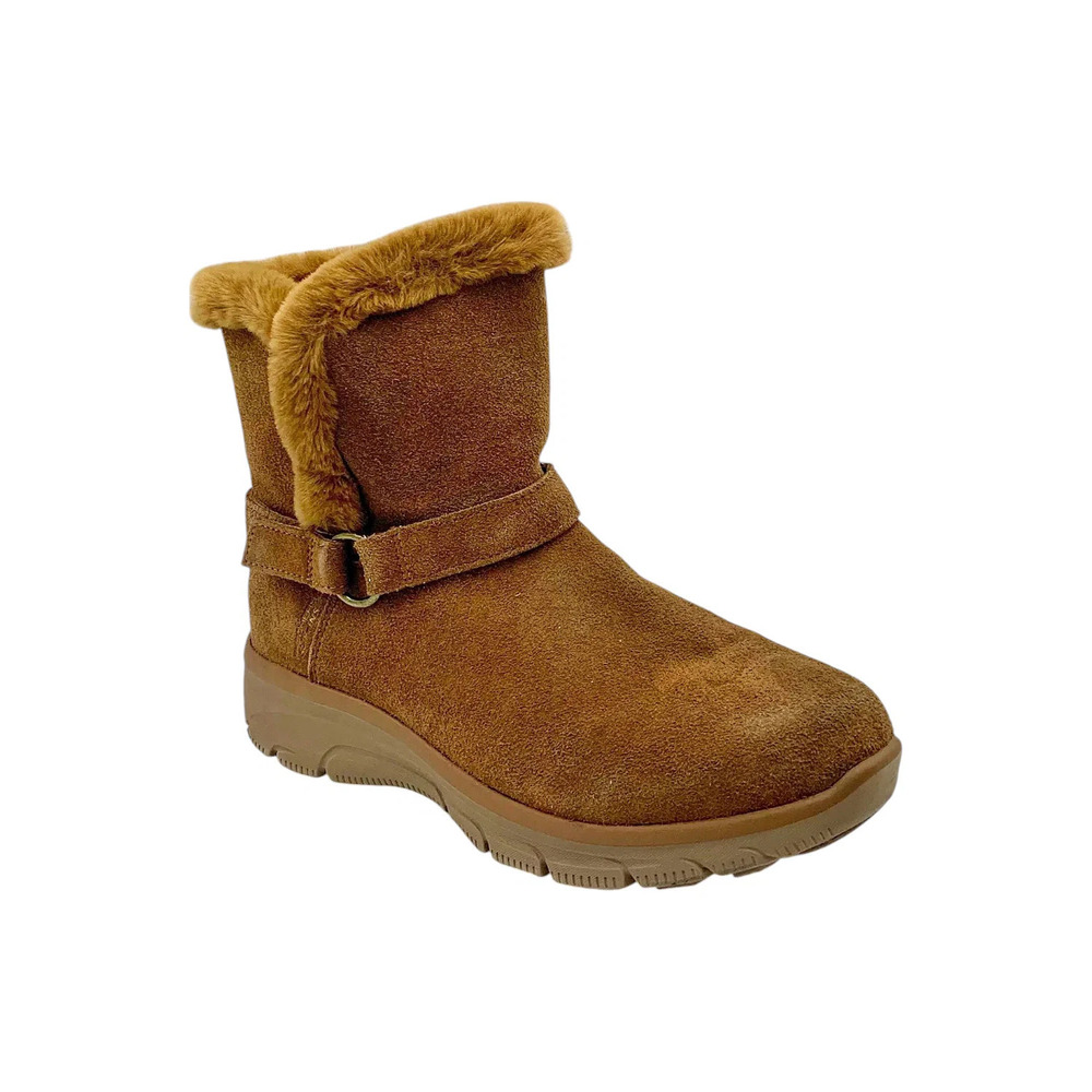 Skechers Women's Slip-ins Easy Going Suede Boots Chestnut - Medium